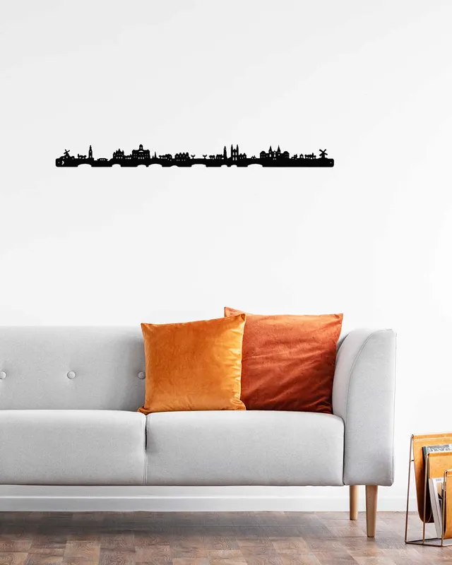je-suis-art-skyline-amsterdam-silhouette-tableau-m-tal-ville image 1