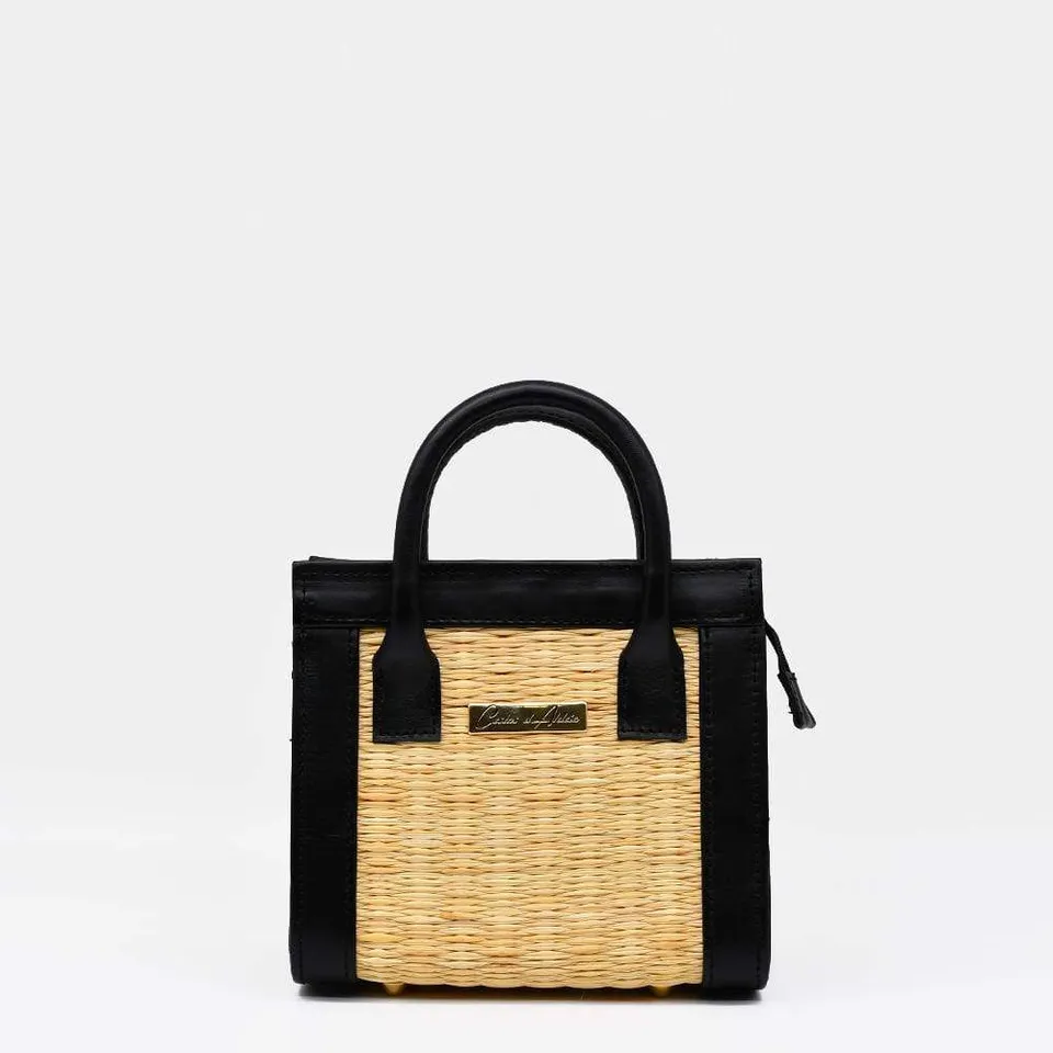 luisa-paix-o-sac-cuir-et-jonc-20-cm-naturel-rigide-zip image 1