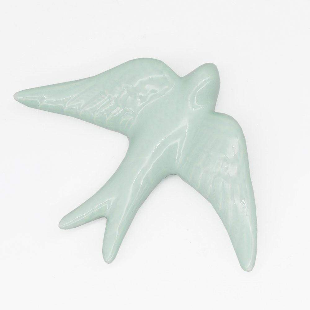 luisa-paix-o-hirondelle-vert-d-eau-d-co-murale-14cm-artisanale image 1