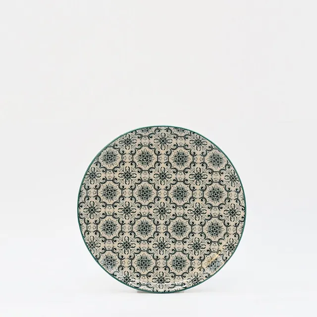 luisa-paix-o-padr-o-assiette-c-ramique-verte-20cm image 1
