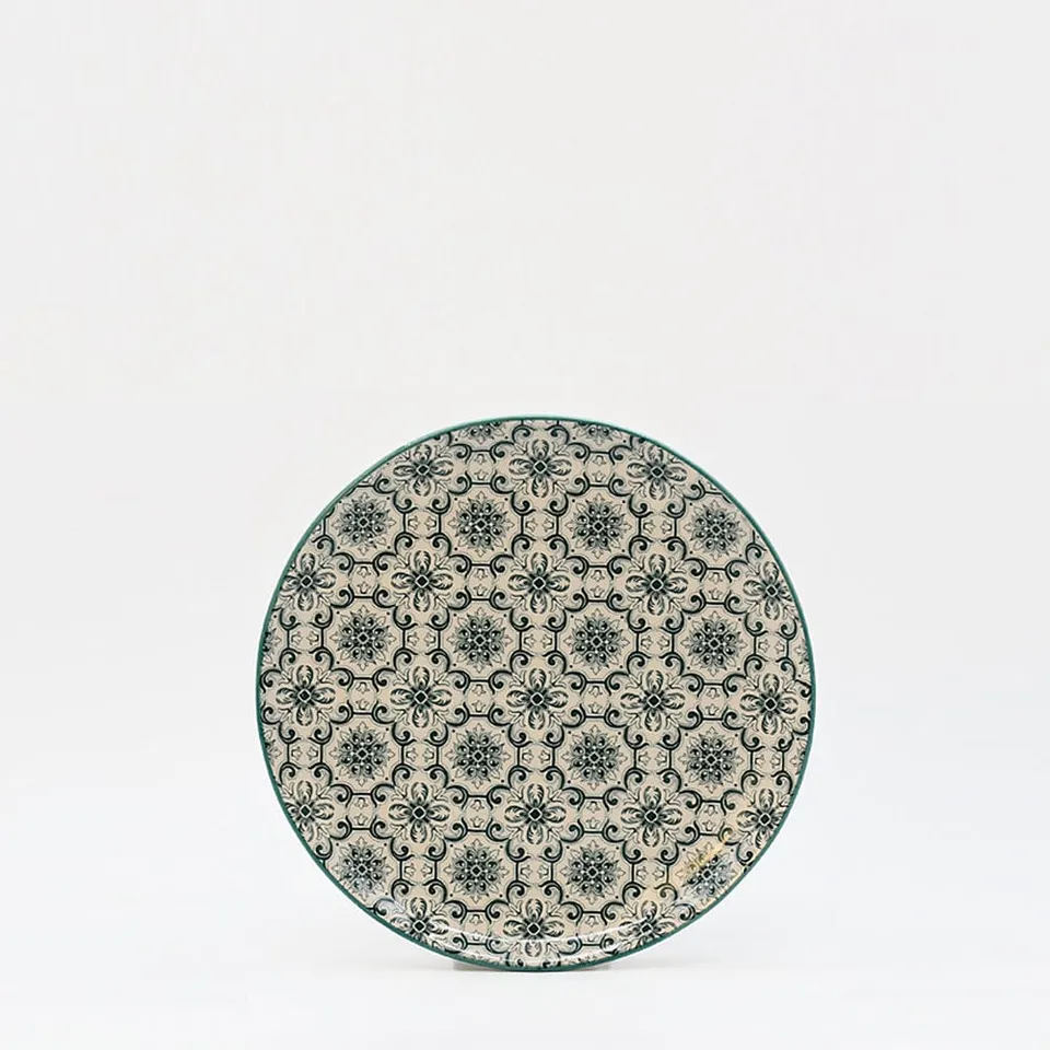 luisa-paix-o-padr-o-assiette-c-ramique-verte-20cm image 1