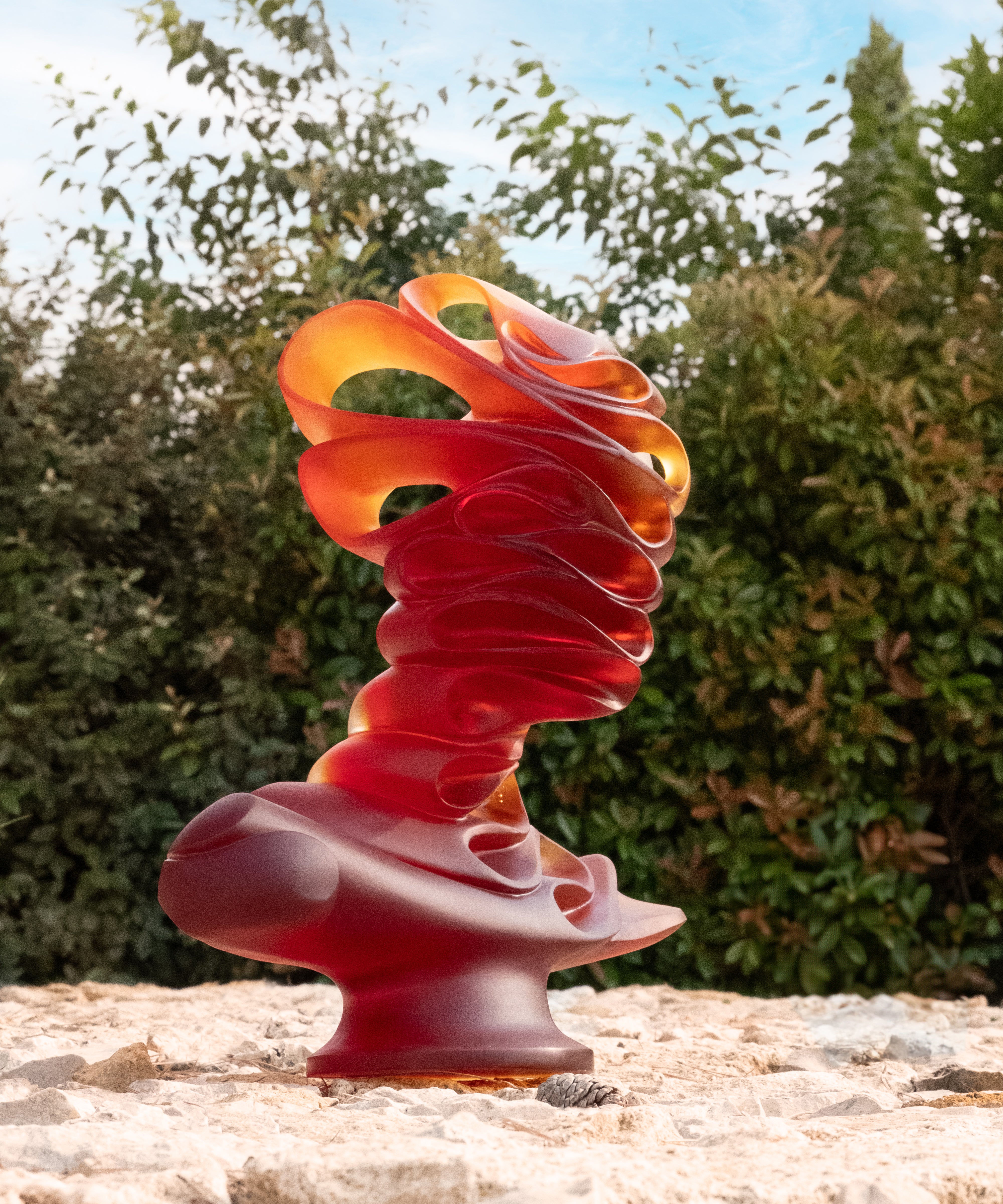 daum-masque-de-verre-ambre-sculpture-jean-faucheur-75ex image 2