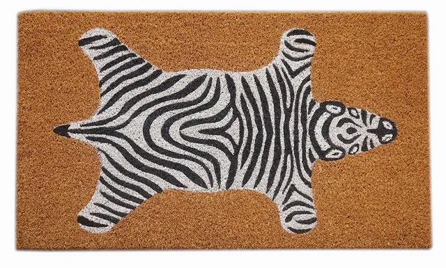 baroni-home-tessile-casa-paillasson-cuir-z-bre-70x40-cm-coco image 1