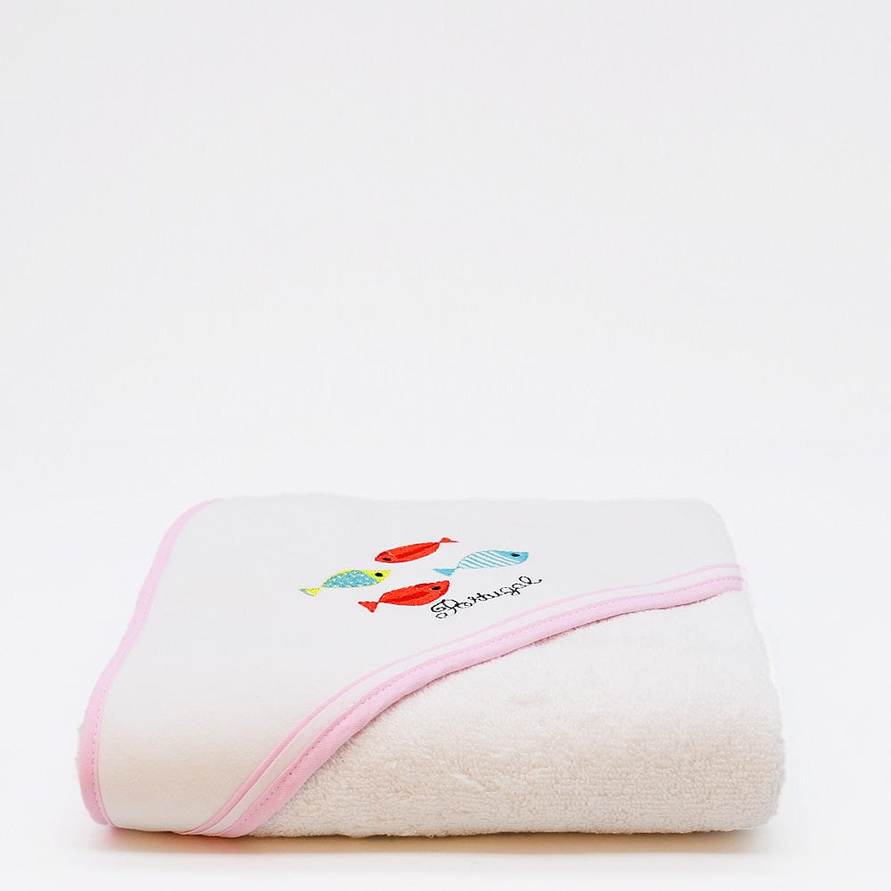 luisa-paix-o-sardinhas-drap-de-bain-b-b-rose-100x100-coton image 1