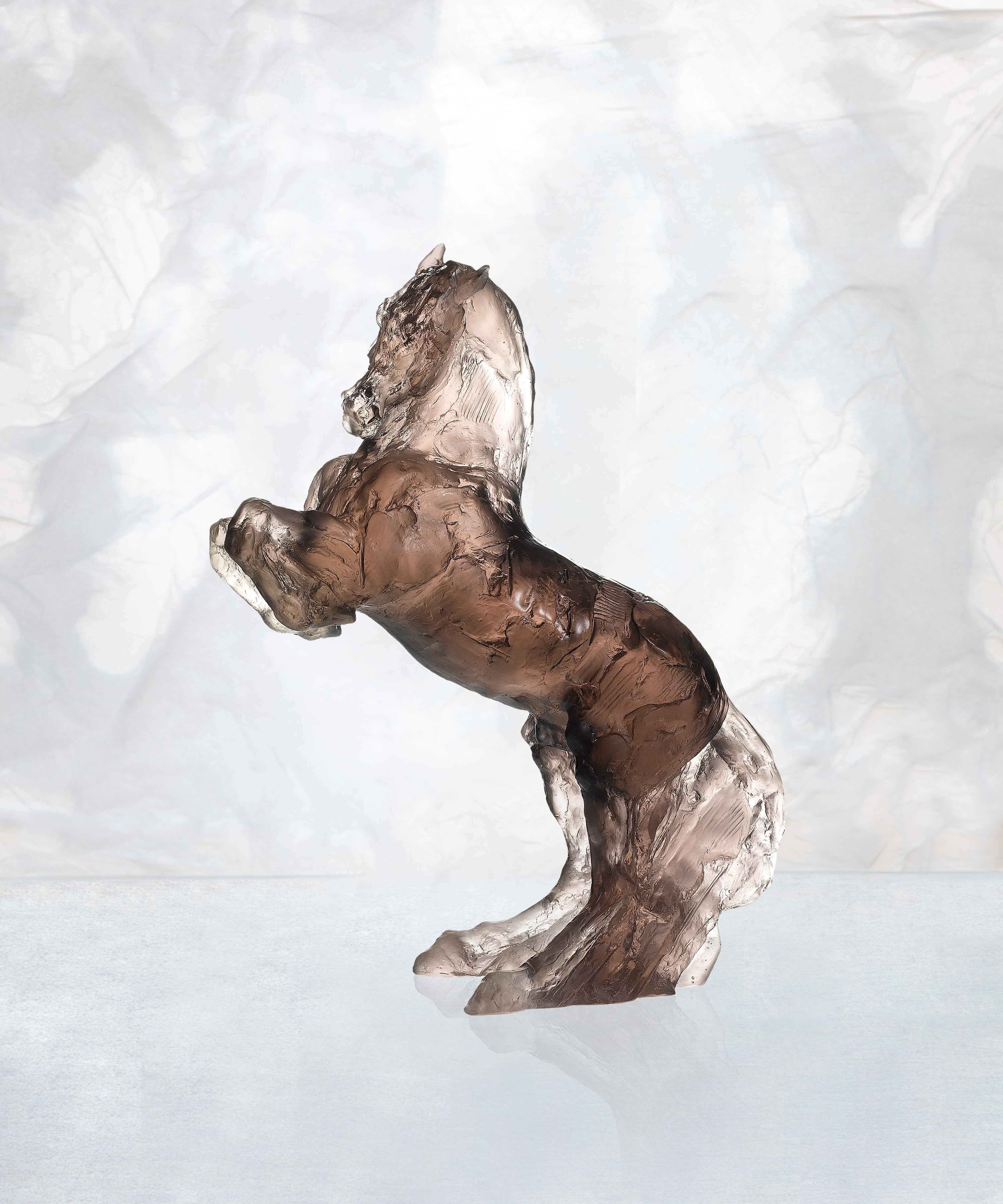 daum-art-cristal-balthazar-gris-rose-sculpture-cheval-cristal-275-ex image 2