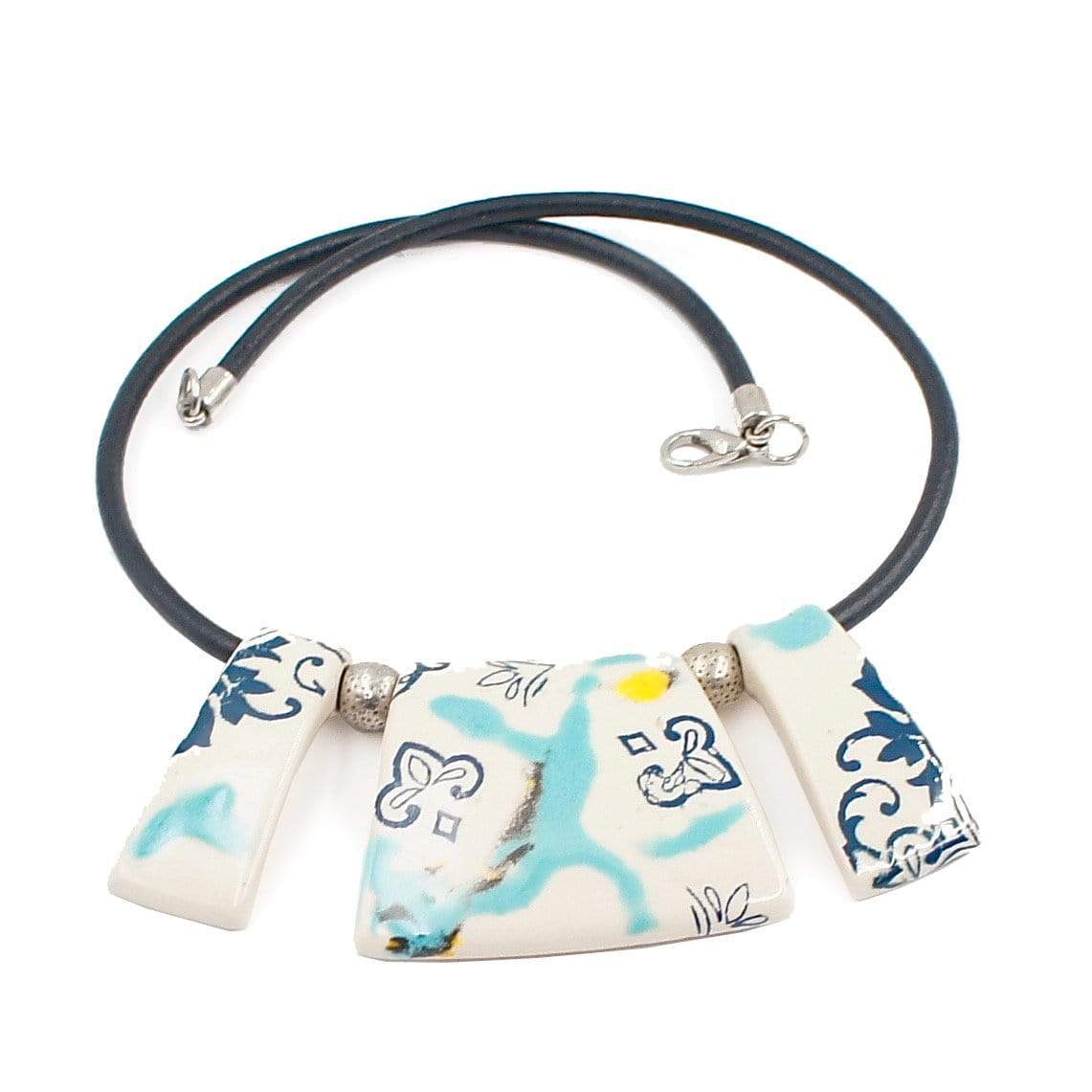 luisa-paix-o-azulejos-mar-collier-c-ramique-cuir image 1