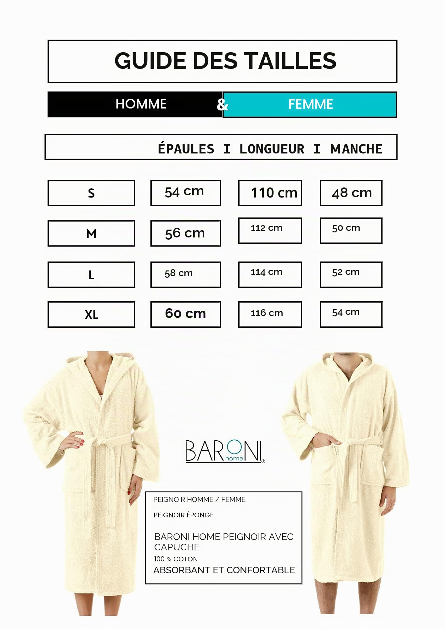 baroni-home-peignoir-capuche-coton-cr-me-taille-m image 6