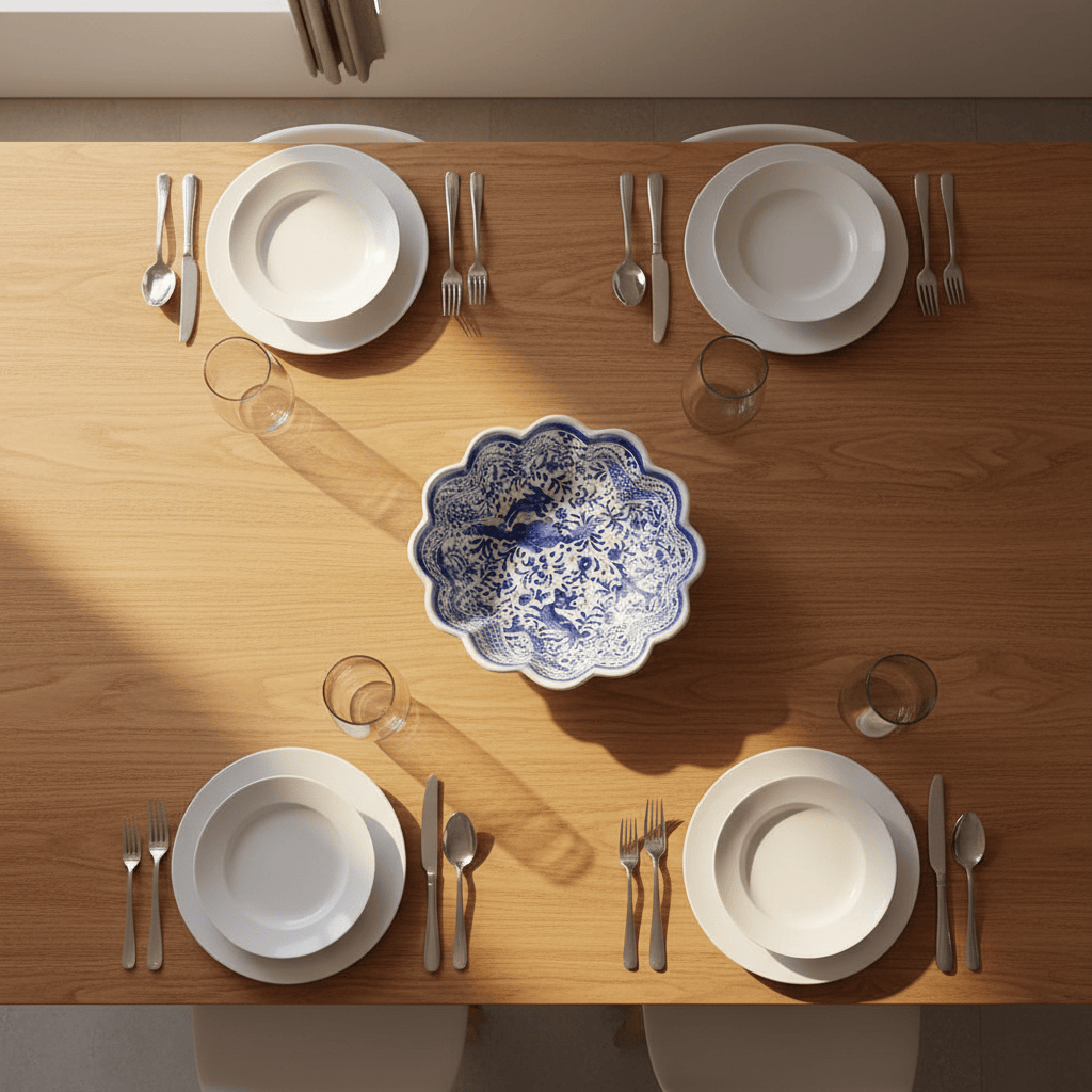 luisa-paix-o-vaisselle-portugaise-saladier-coimbra-24cm-bleu image 2