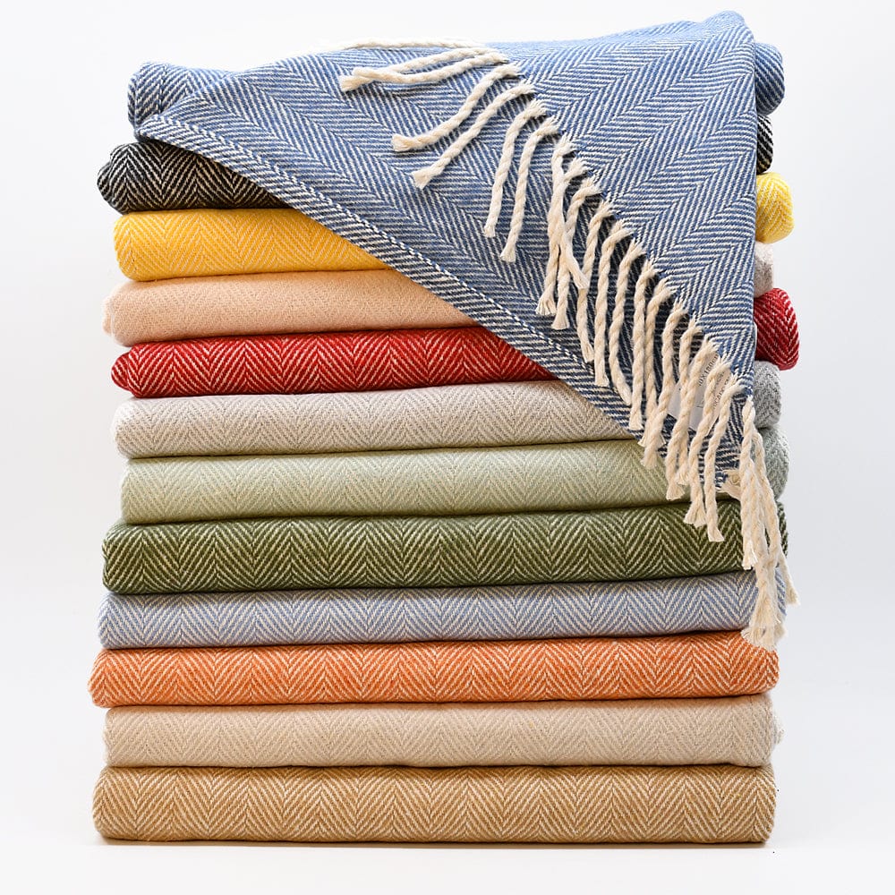 luisa-paix-o-linge-de-maison-plaid-coton-rouge-180x140cm-chevrons image 1