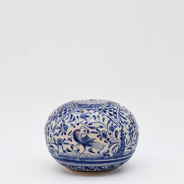 luisa-paix-o-coimbra-porte-encens-c-ramique-12-cm-bleu-7-trous image 1