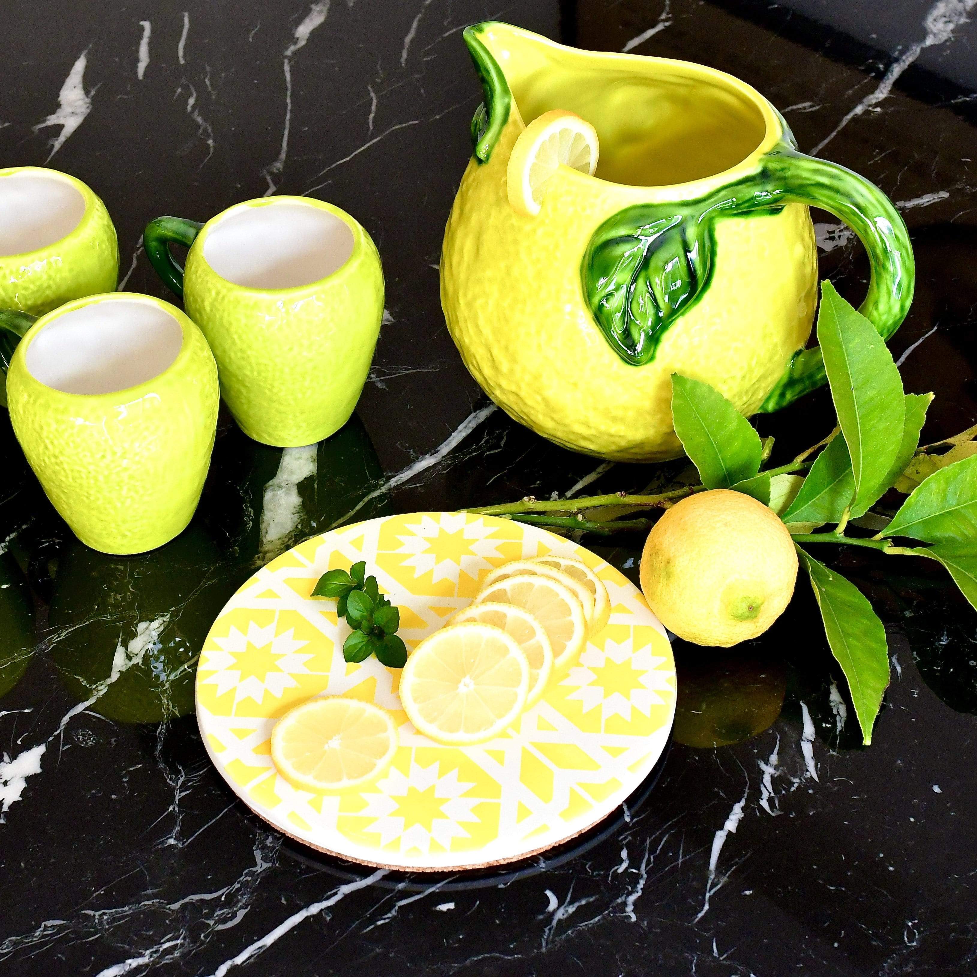 luisa-paix-o-vaisselle-portugaise-service-limonade-c-ramique-citron-5-pi-ces image 4