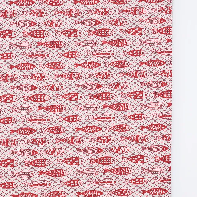 luisa-paix-o-sardinhas-nappe-coton-rouge-200x150-cm image 1