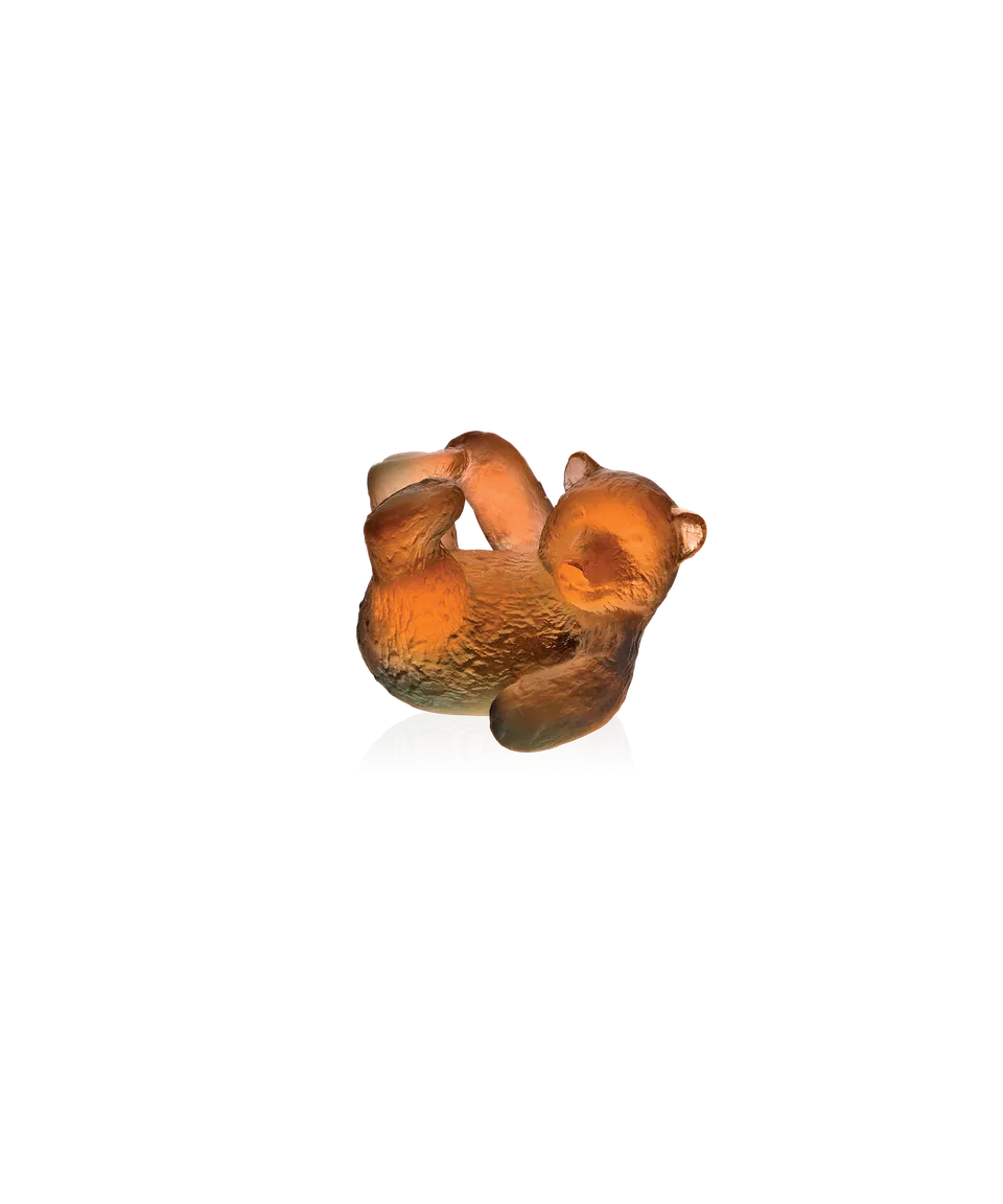 daum-mini-ourson-sculpture-cristal-ambre image 1