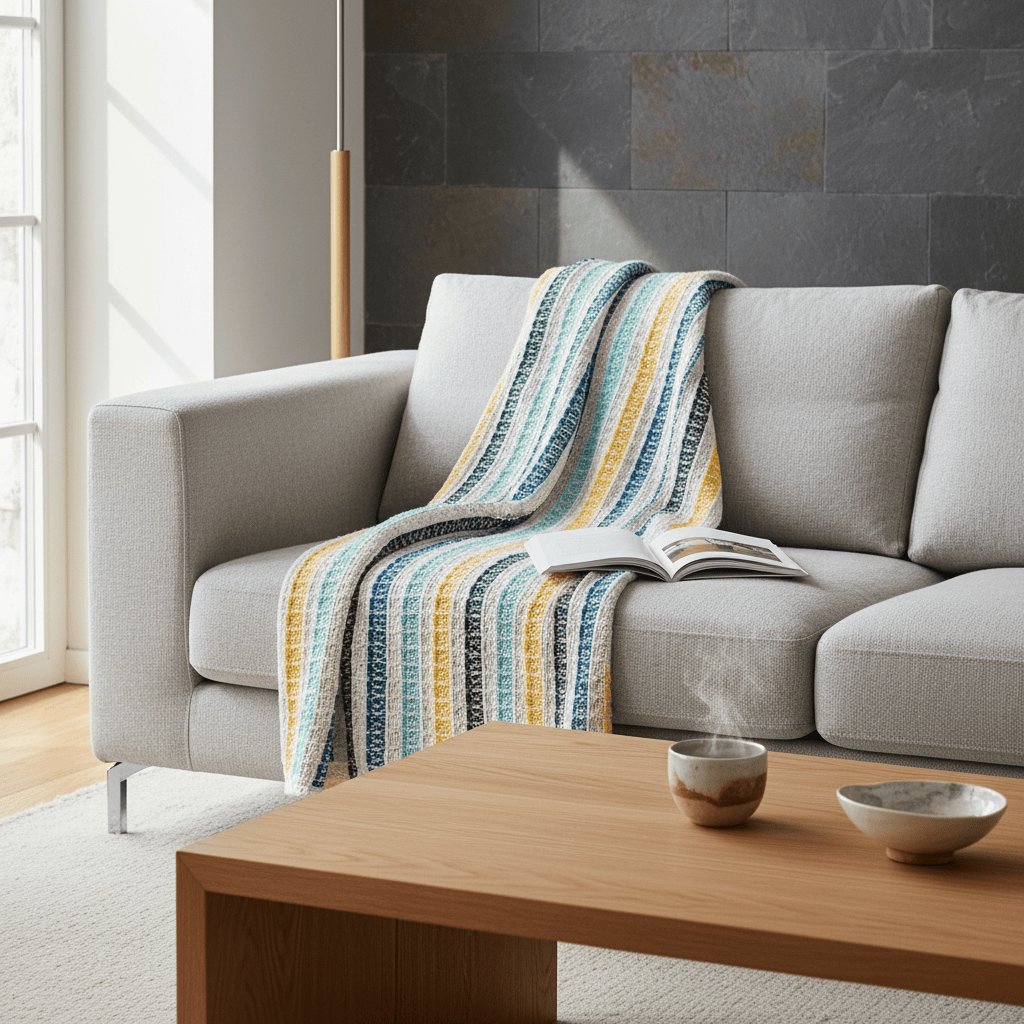 luisa-paix-o-plaid-couvre-lit-coton-turquoise-240x200cm image 3