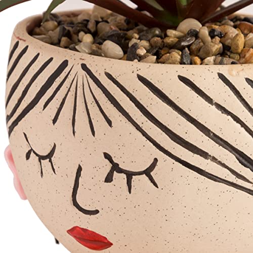 baroni-home-decorazioni-vase-t-te-c-ramique-visage-plante-18-cm image 6