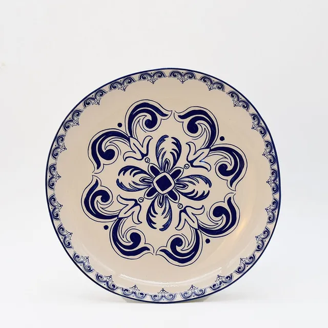luisa-paix-o-assiette-c-ramique-floral-27cm-bleu-lave-vaisselle image 1