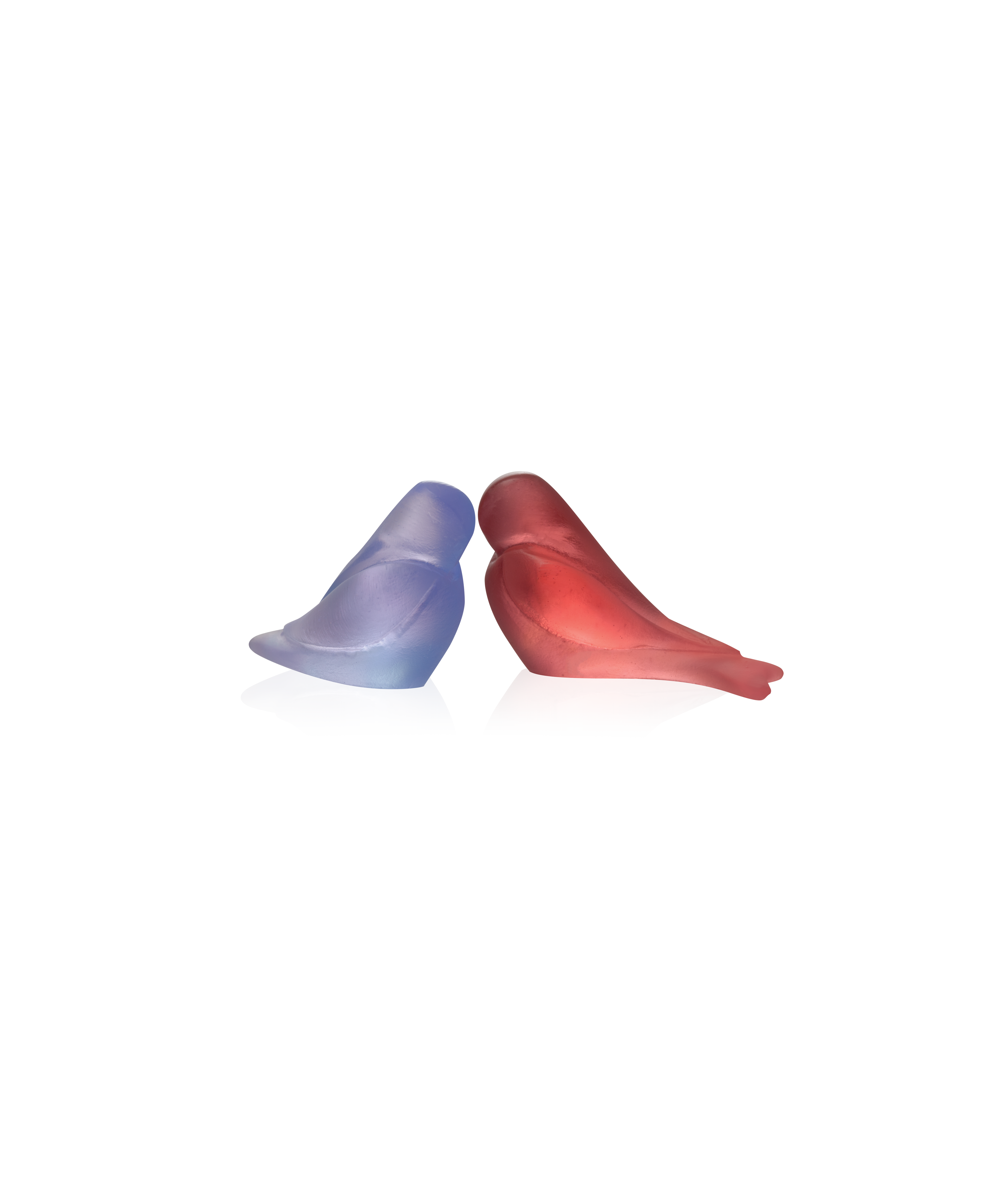 daum-art-cristal-les-fianc-s-sculpture-p-te-de-verre-bleu-rouge image 1