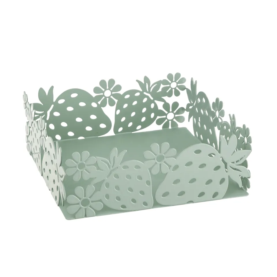 baroni-home-fraise-porte-serviettes-m-tal-16x16x6-cm image 1
