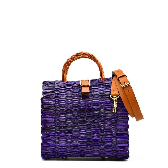 luisa-paix-o-accessoires-du-portugal-sac-cabas-jonc-22cm-violet image 1
