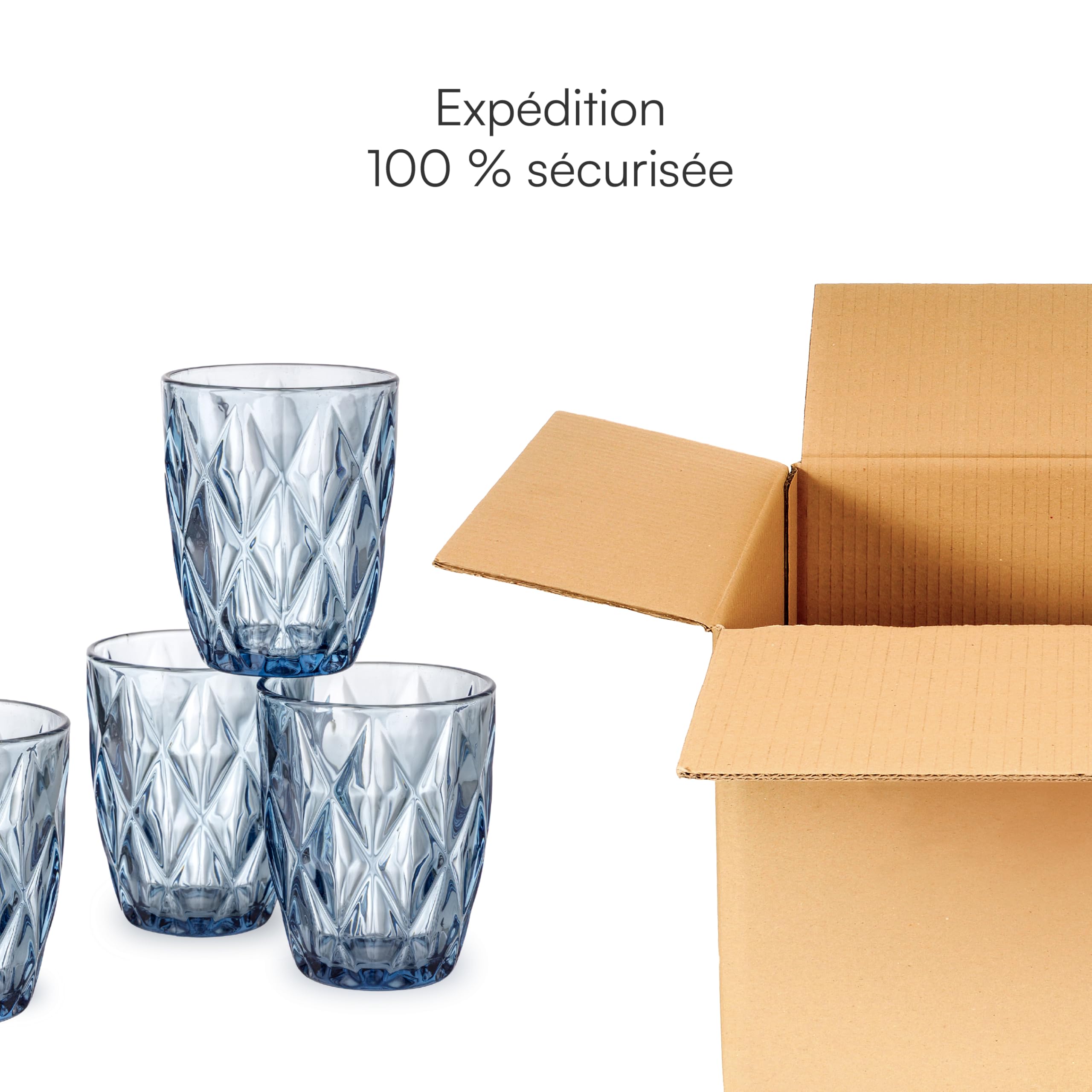baroni-home-cucina-lot-6-verres-diamant-bleu-30-cl image 5