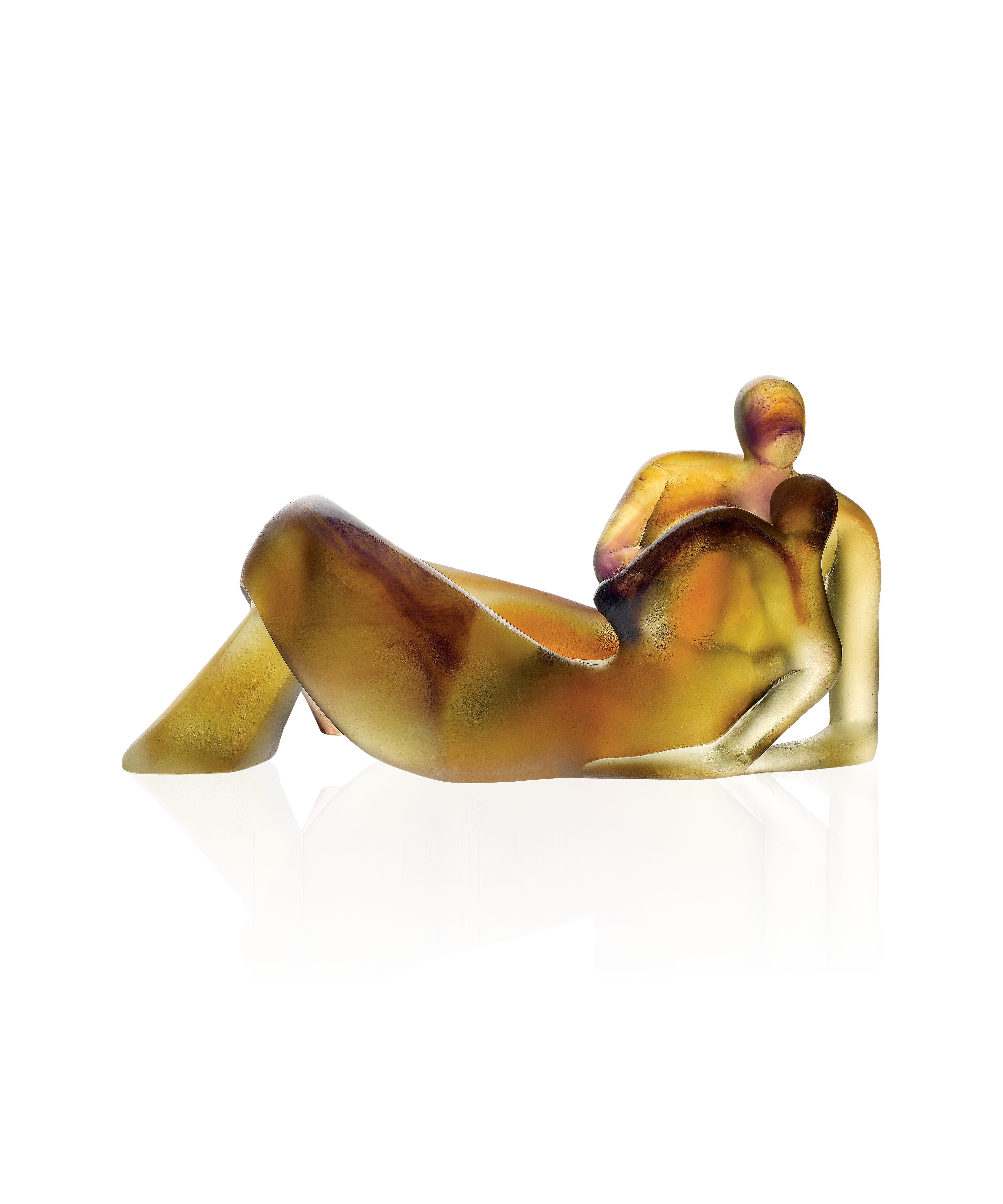 daum-art-cristal-lune-de-miel-sculpture-femme-ambre-rose-mondon image 1