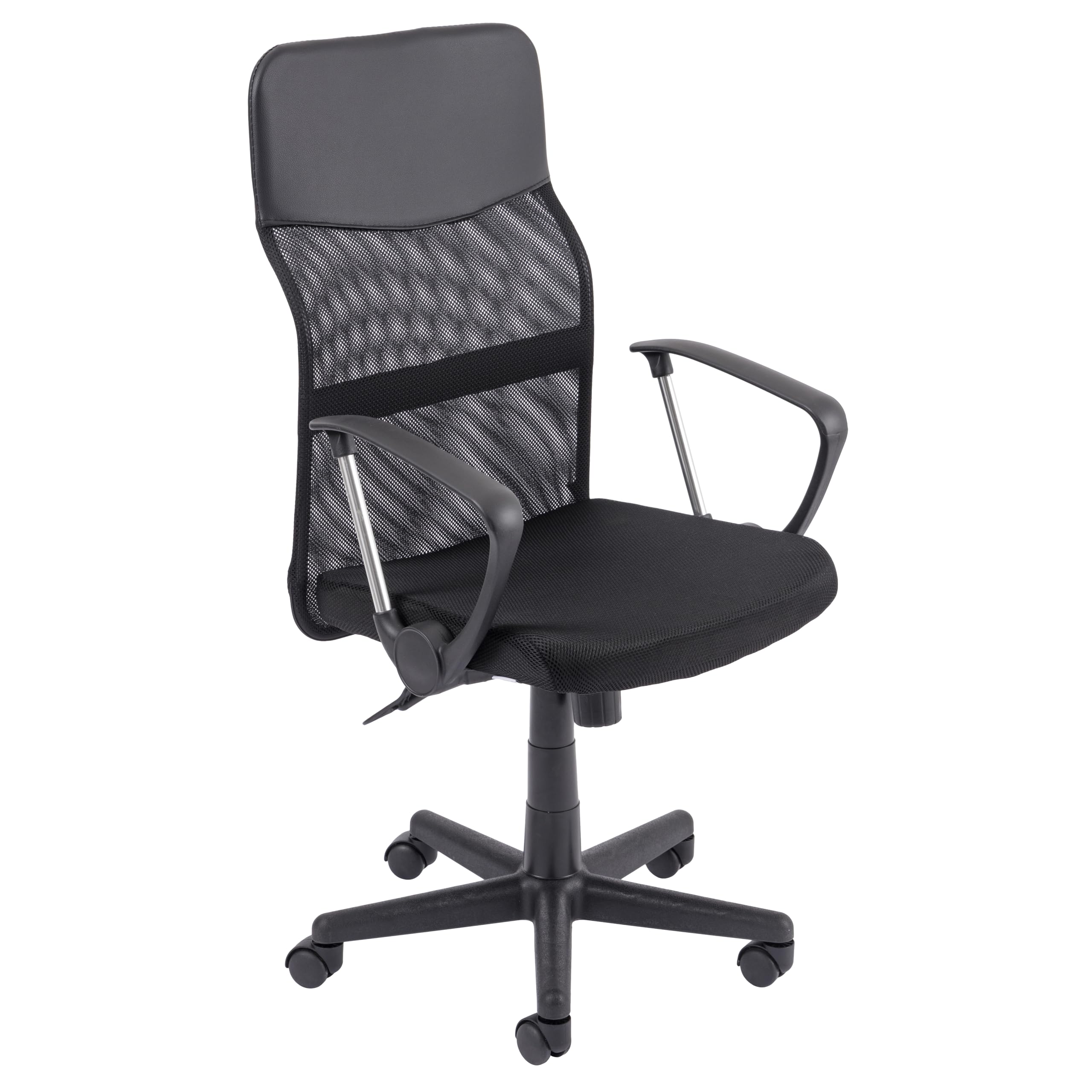 baroni-home-sedie-chaise-bureau-similicuir-noir-hauteur-r-glable image 1