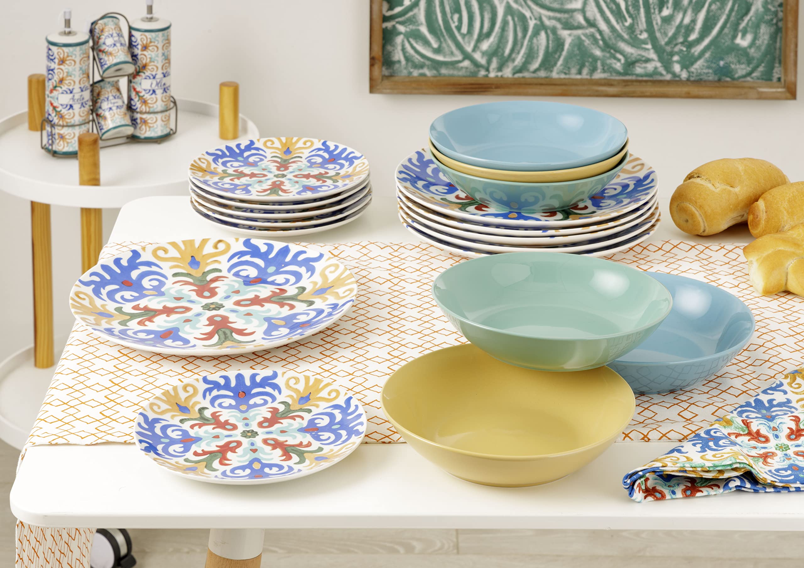 baroni-home-cucina-service-18-assiettes-porcelaine-sorrento-6-pers image 3