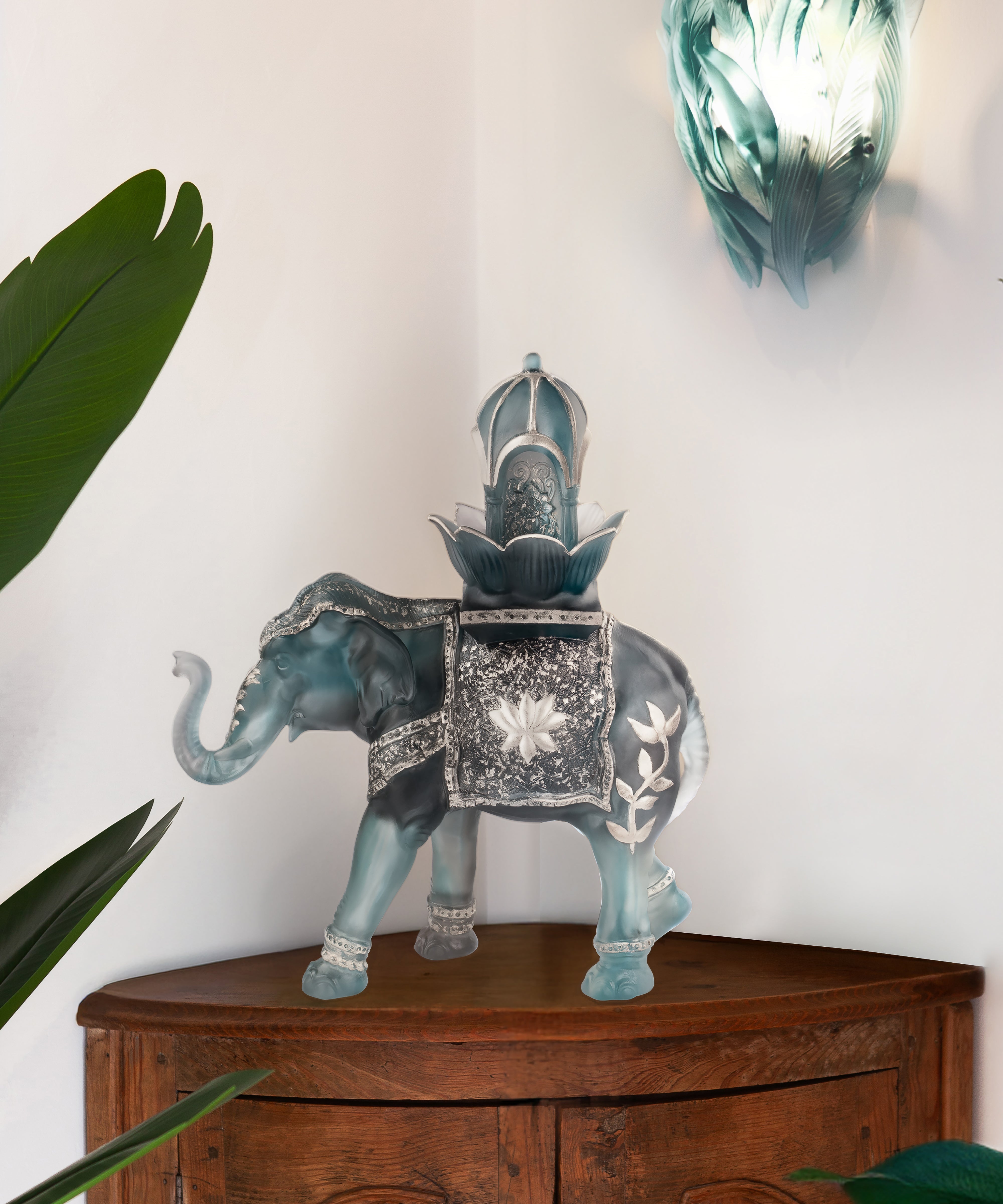 daum-univers-animalier-el-phant-shalmara-sculpture-bleu-gris image 2