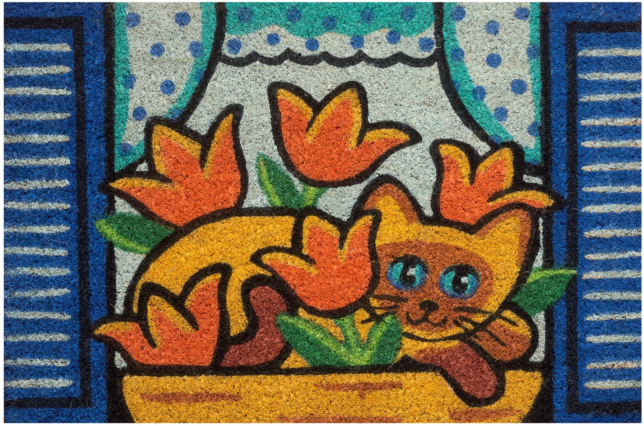 baroni-home-paillasson-chats-siamois-tulipes-60x40-cm image 1