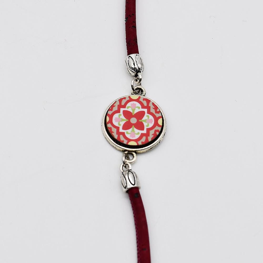 luisa-paix-o-azulejo-bracelet-coton-bordeaux-m-daillon-2cm image 2