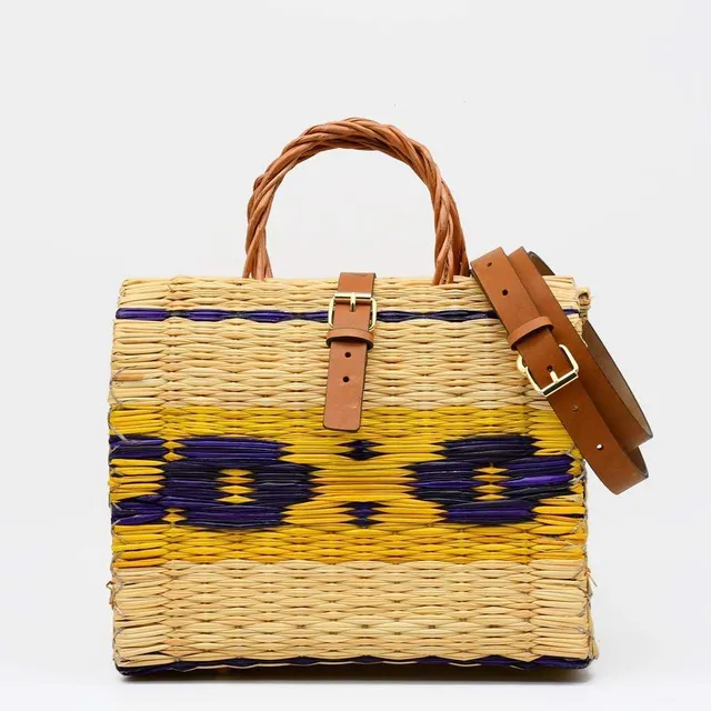 luisa-paix-o-sac-cabas-osier-jonc-26-cm-multicolore-cuir image 1