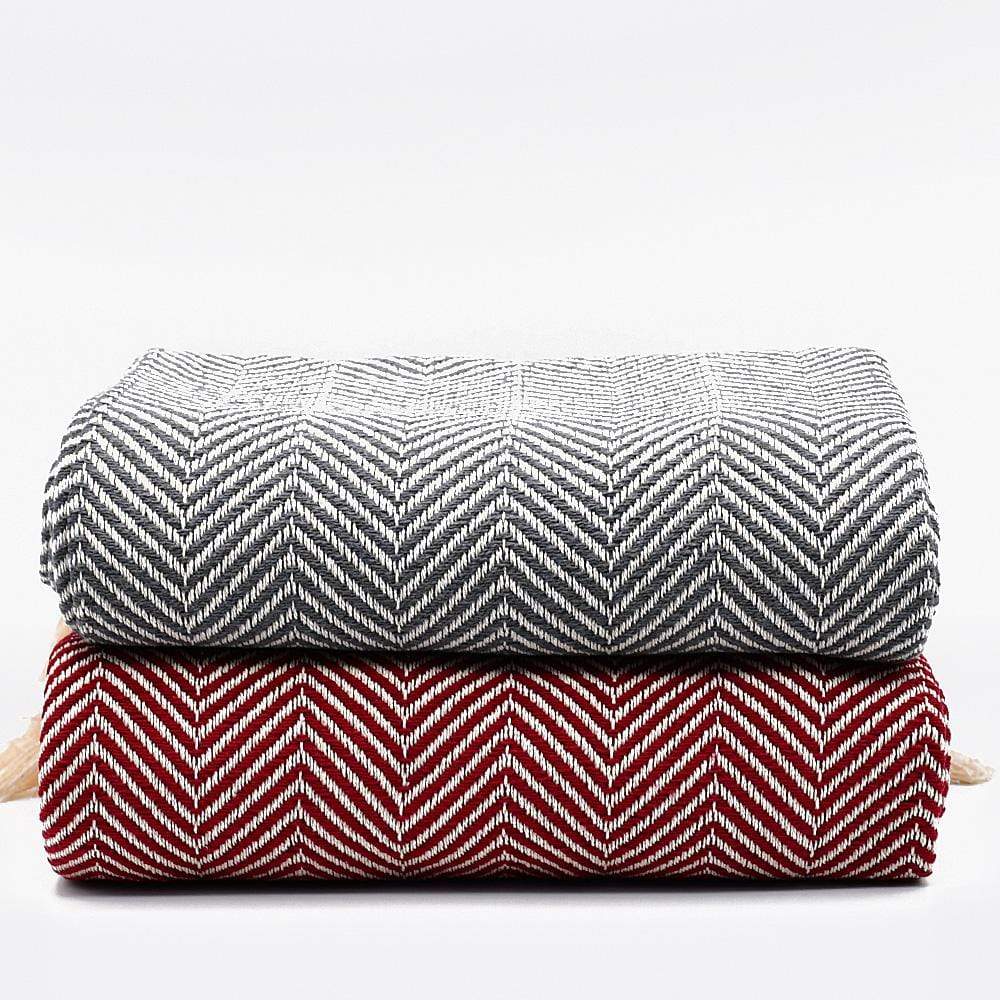luisa-paix-o-chevrons-plaid-coton-bordeaux-200x135-cm image 1