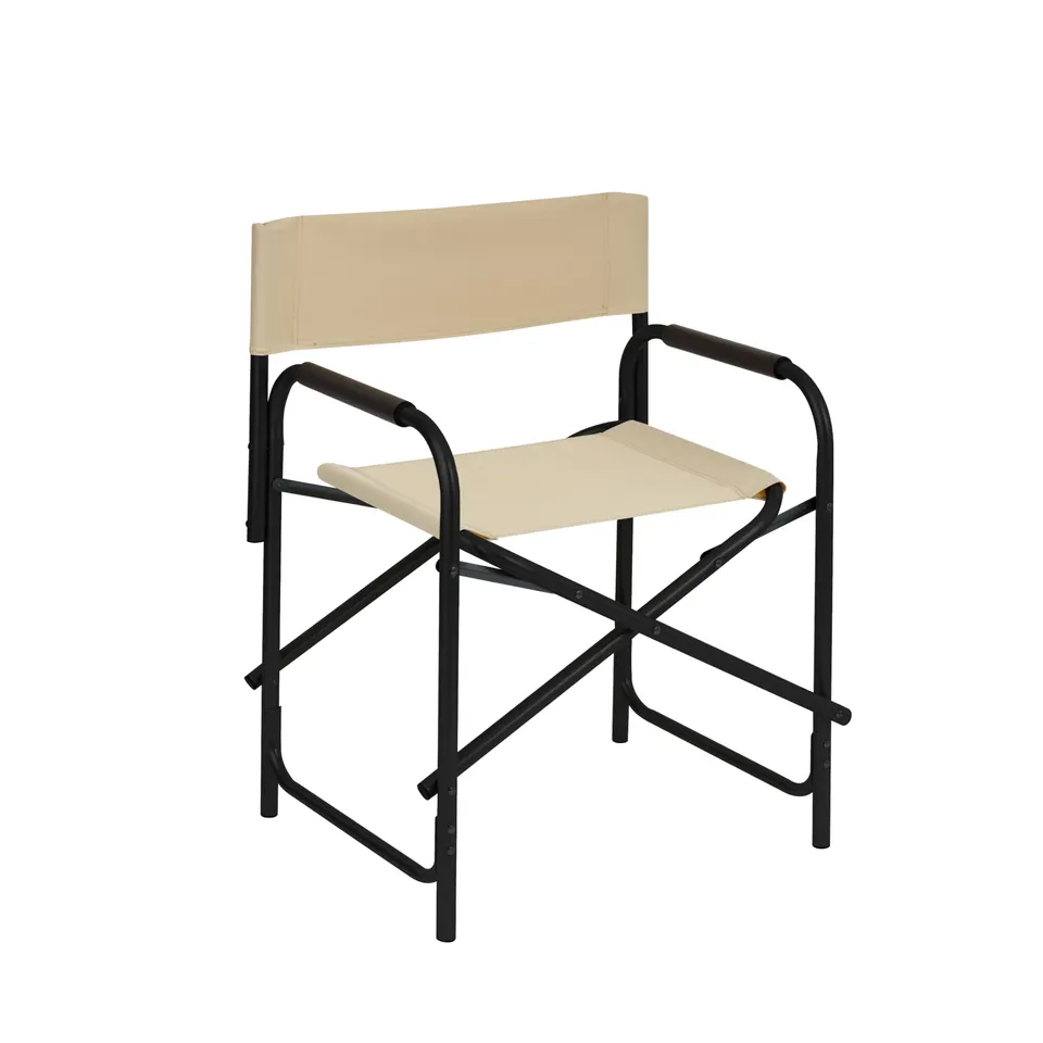 baroni-home-outdoor-chaise-r-alisateur-pliante-cru-acier-toile image 1