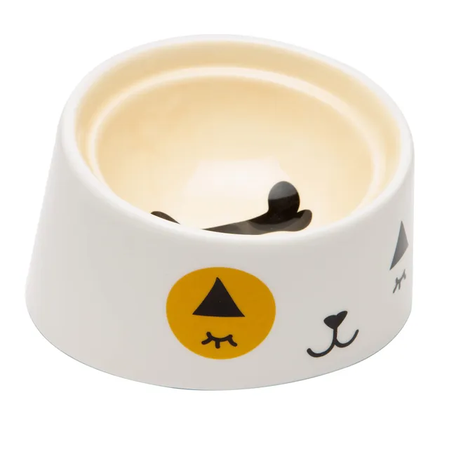 baroni-home-pet-bol-c-ramique-museau-blanc-13x12x8-cm-acier image 1