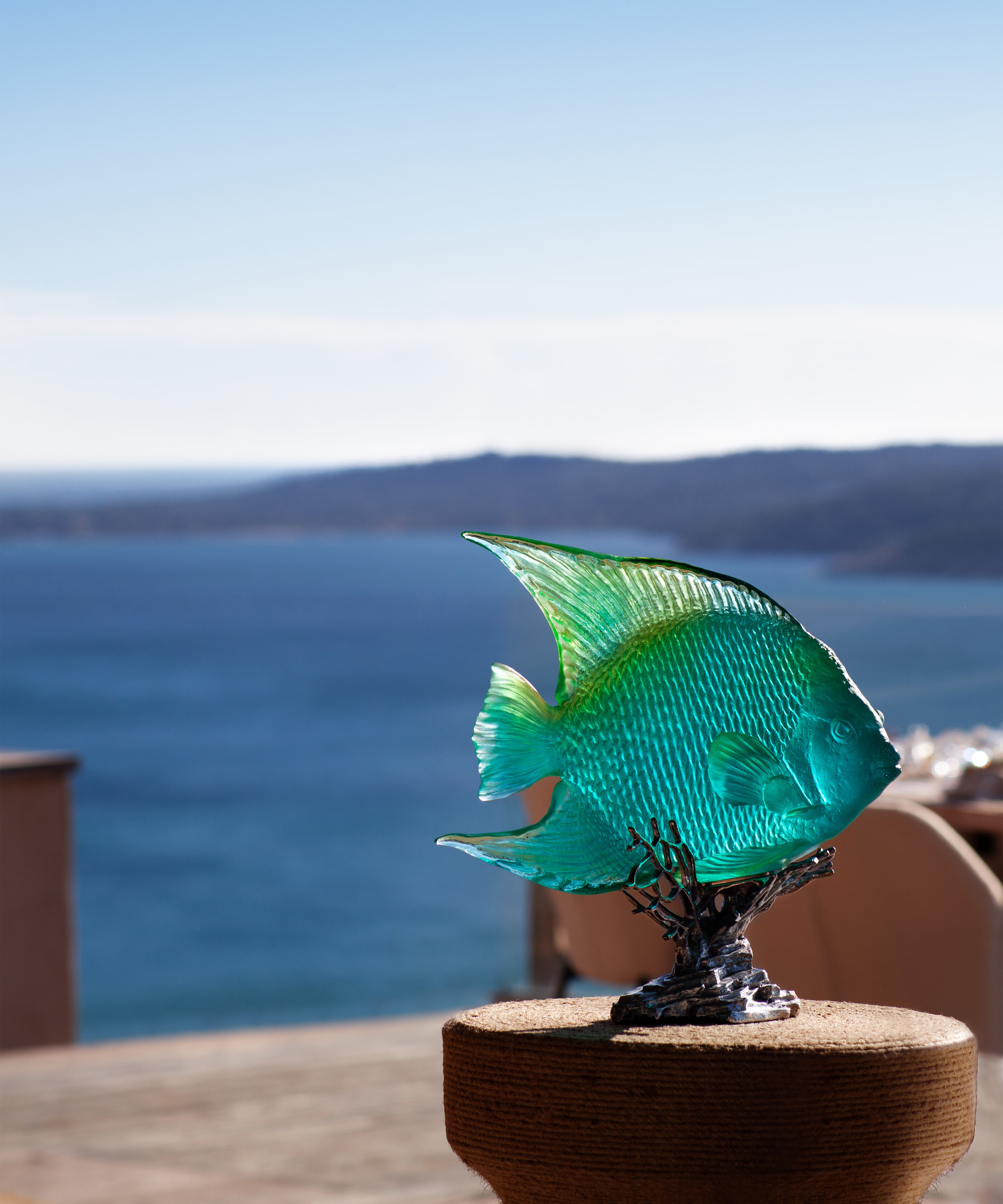 daum-mer-de-corail-ange-royal-turquoise-sculpture image 2