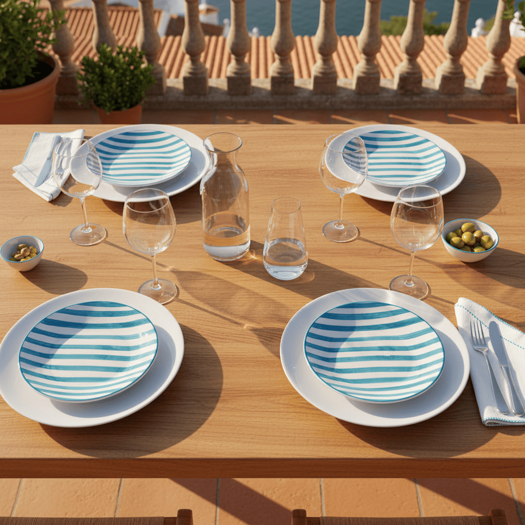 luisa-paix-o-costa-nova-mar-assiette-15cm-turquoise-c-ramique image 2