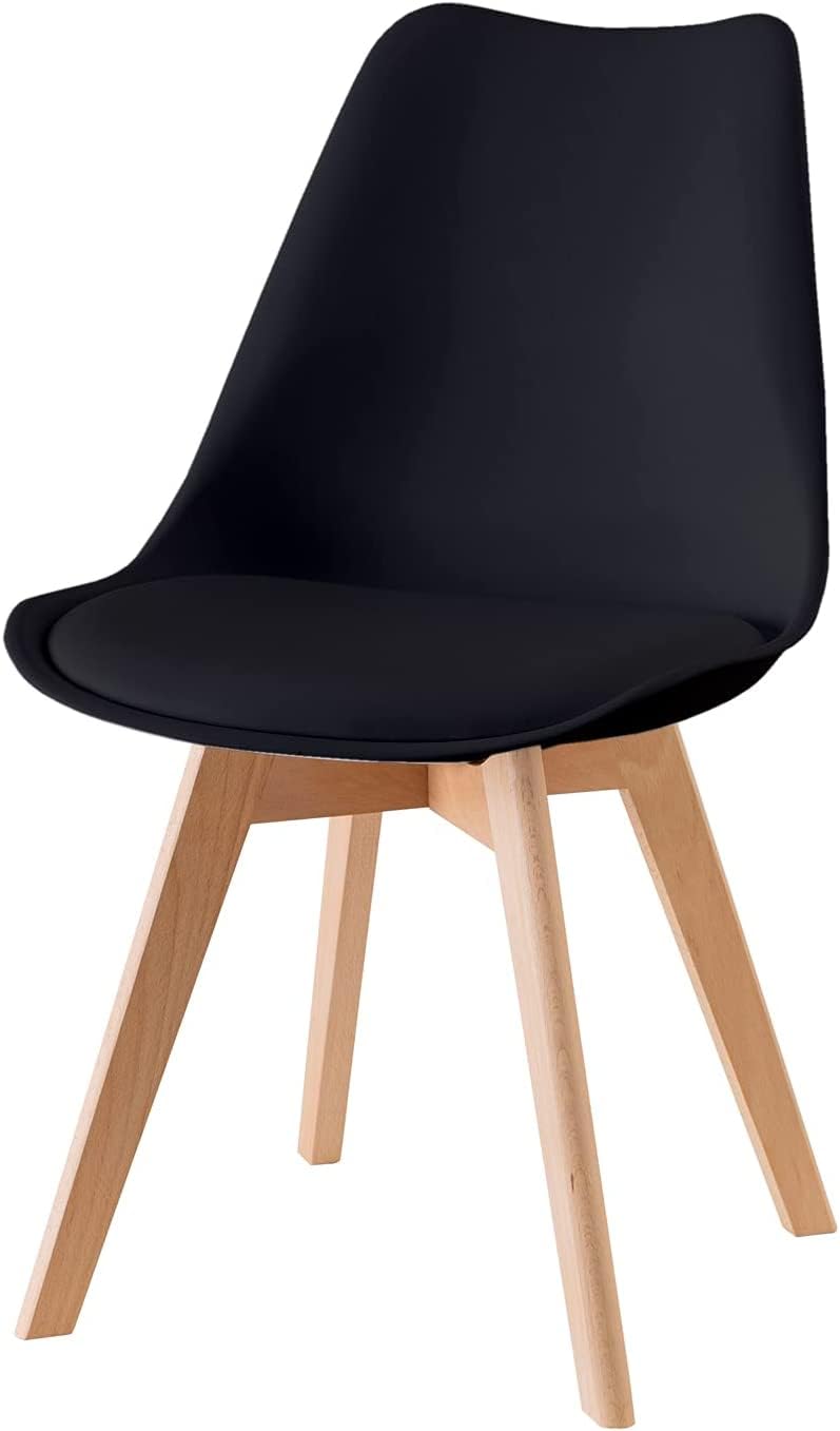baroni-home-sedie-chaise-salle-manger-noire-pieds-bois-57-cm image 1