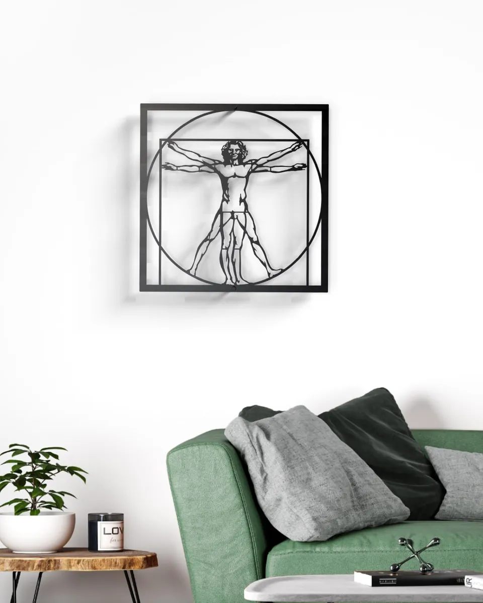 je-suis-art-tableaux-l-homme-vitruve-tableau-m-tal-vinci image 1