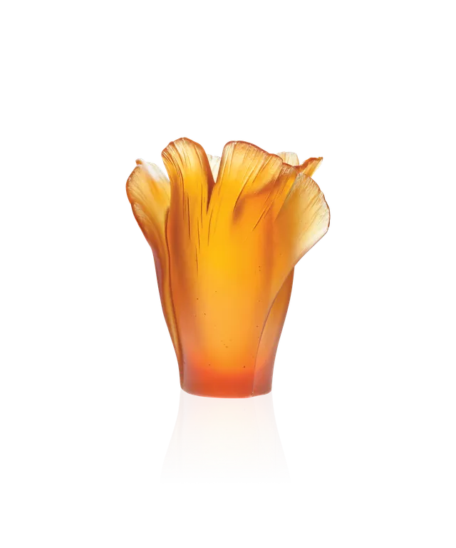 daum-univers-v-g-tal-ginkgo-vase-moyen-mod-le-ambre image 1
