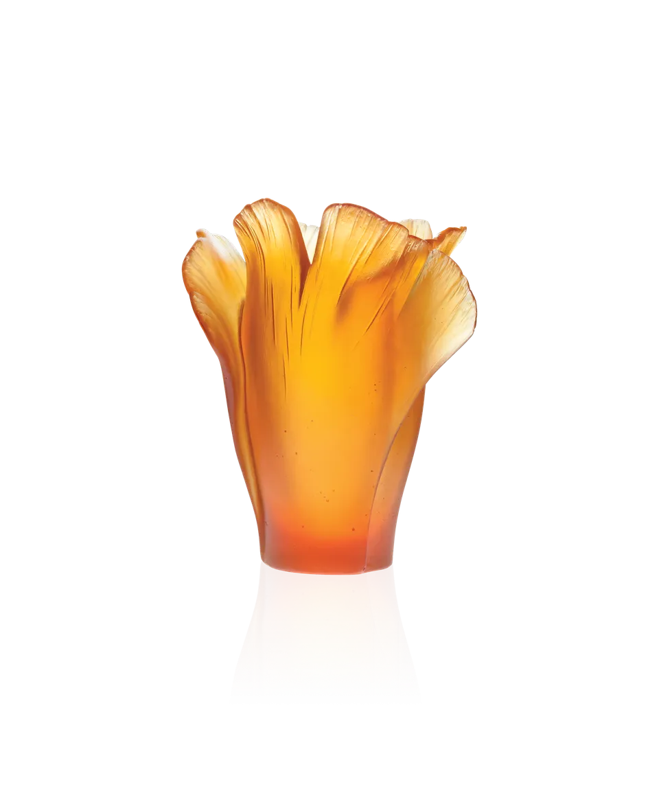 daum-univers-v-g-tal-ginkgo-vase-moyen-mod-le-ambre image 1