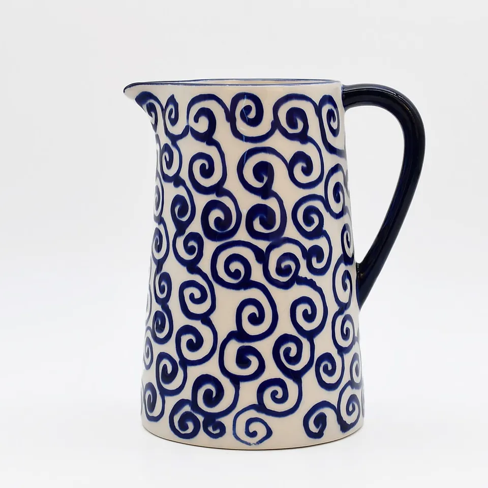 luisa-paix-o-redemoinho-carafe-c-ramique-bleue-1-l-spirales image 1