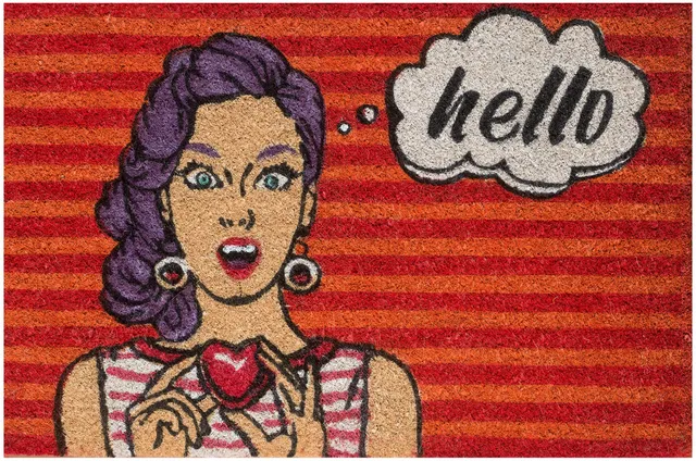 baroni-home-paillasson-coco-pop-art-hello-60x40-cm image 1