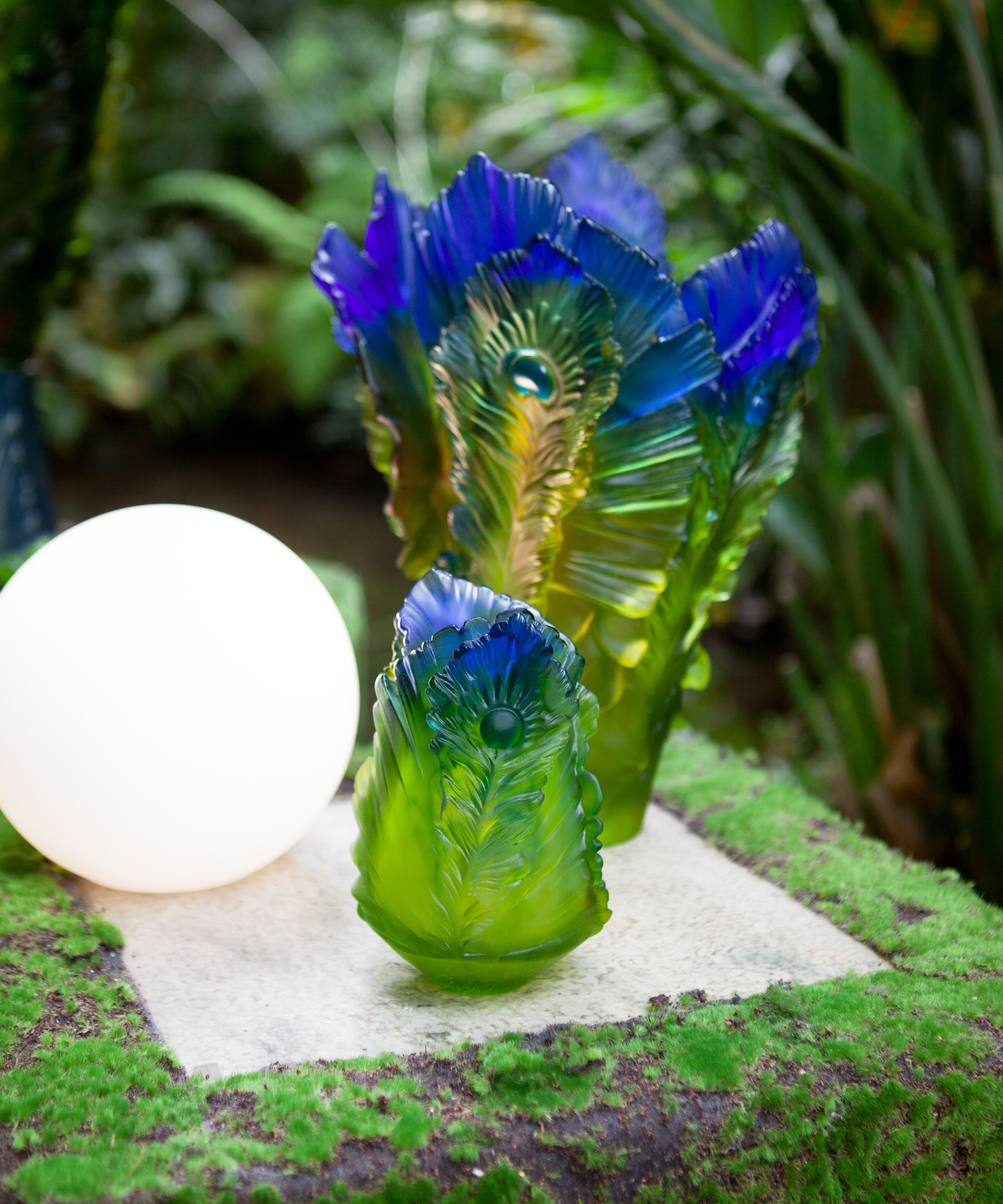 daum-univers-v-g-tal-fleur-de-paon-exotique-vase-petit-mod-le-cristal image 5