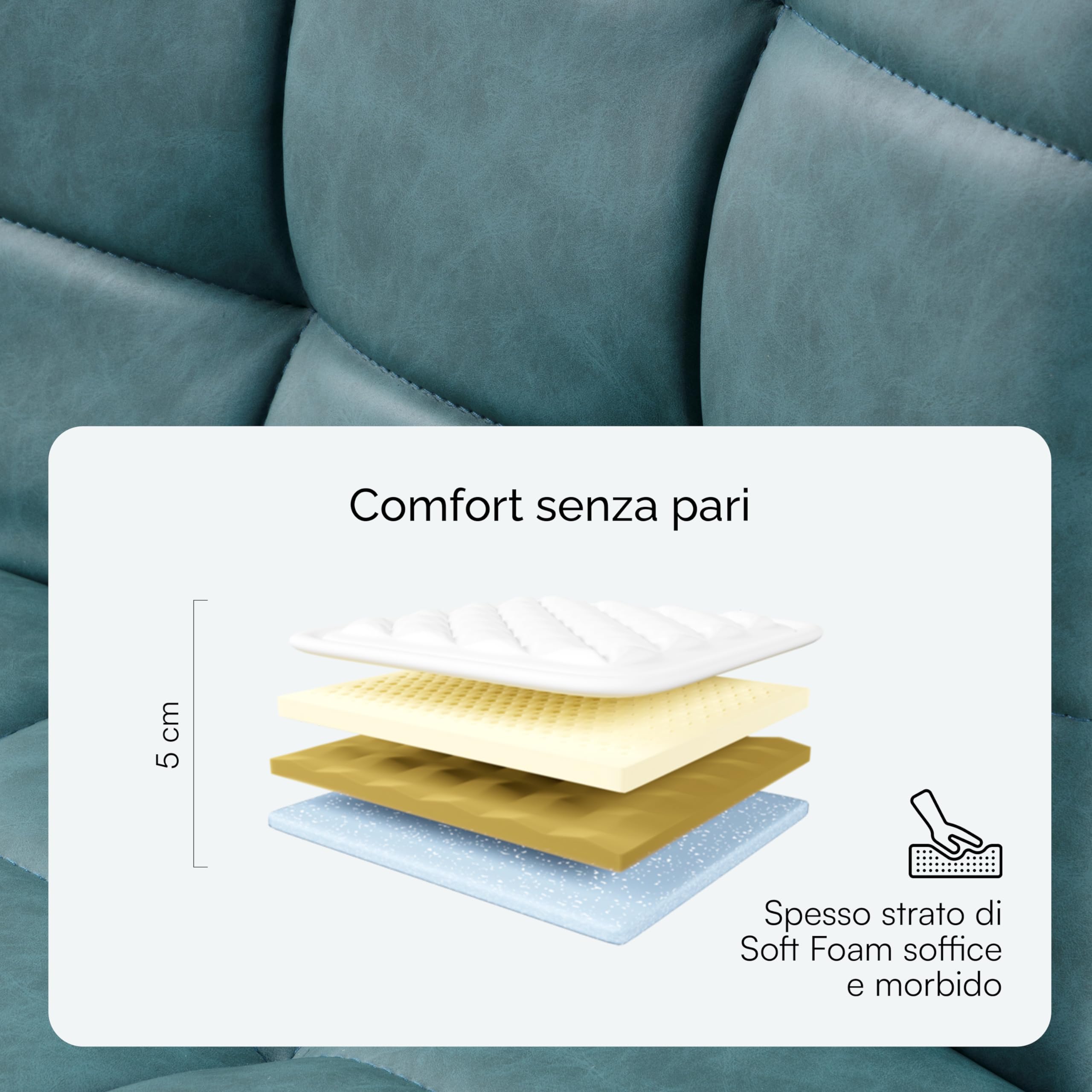 baroni-home-sedie-chaise-simili-cuir-bleu-p-trole-pieds-acier image 6