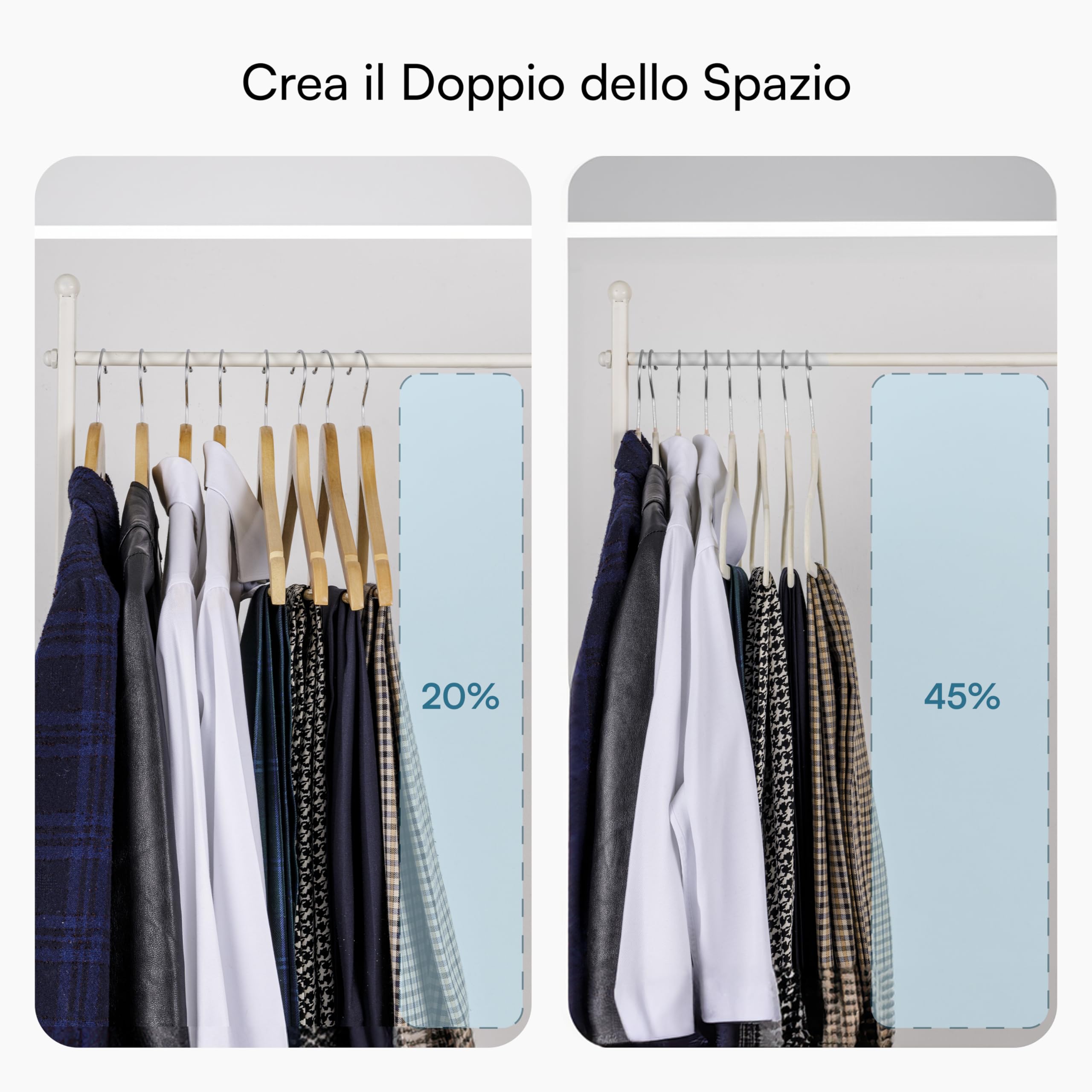 baroni-home-organizzazione-cintres-velours-cr-me-50-pi-ces-44-5-cm image 6