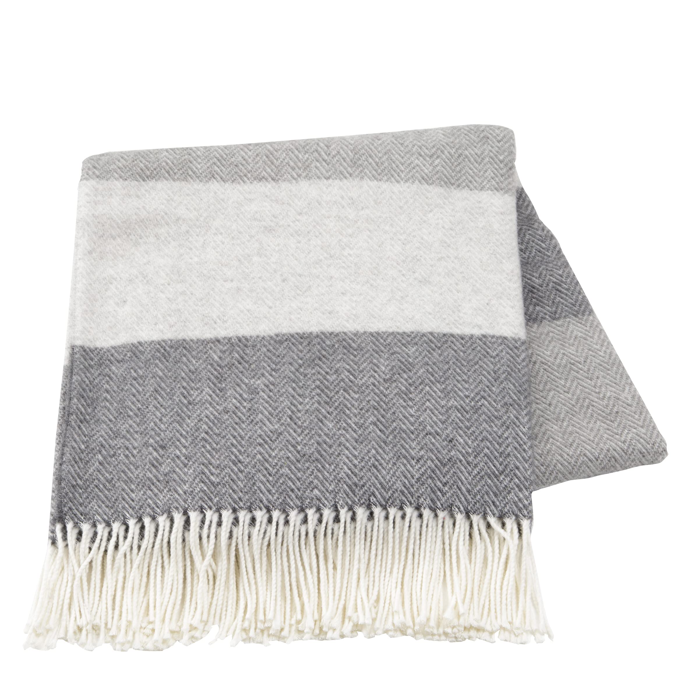 baroni-home-tessile-casa-plaid-laine-coton-rayures-gris-130x170-cm image 1