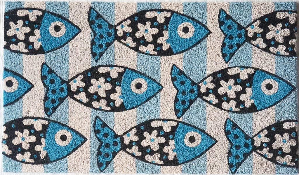 baroni-home-tessile-casa-paillasson-coco-sardines-bleu-70x40-cm image 1