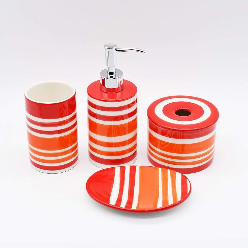 luisa-paix-o-ensemble-salle-de-bain-c-ramique-rouge-4-pcs image 3