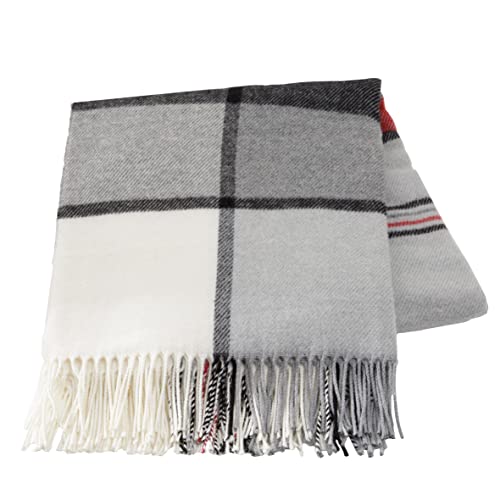 baroni-home-tessile-plaid-coton-carr-rouge-blanc-130x170 image 7