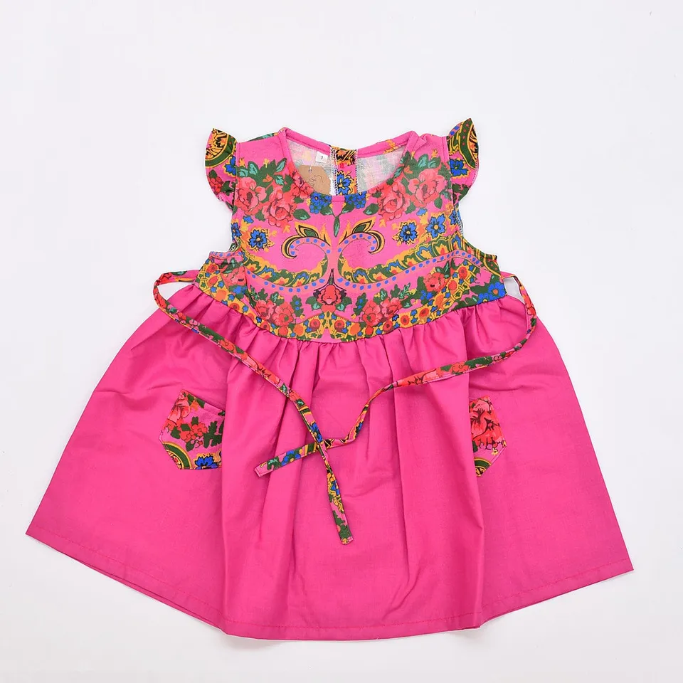 luisa-paix-o-robe-enfant-viana-rose-coton-2-ans-motifs-floraux image 1